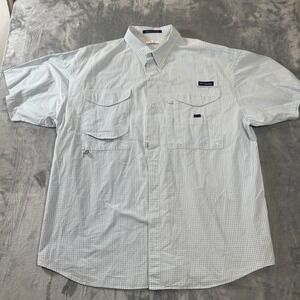 Columbia‎ PFG Men's XXL Super Bonehead Gingham Check Short Sleeve Fishing Shirt